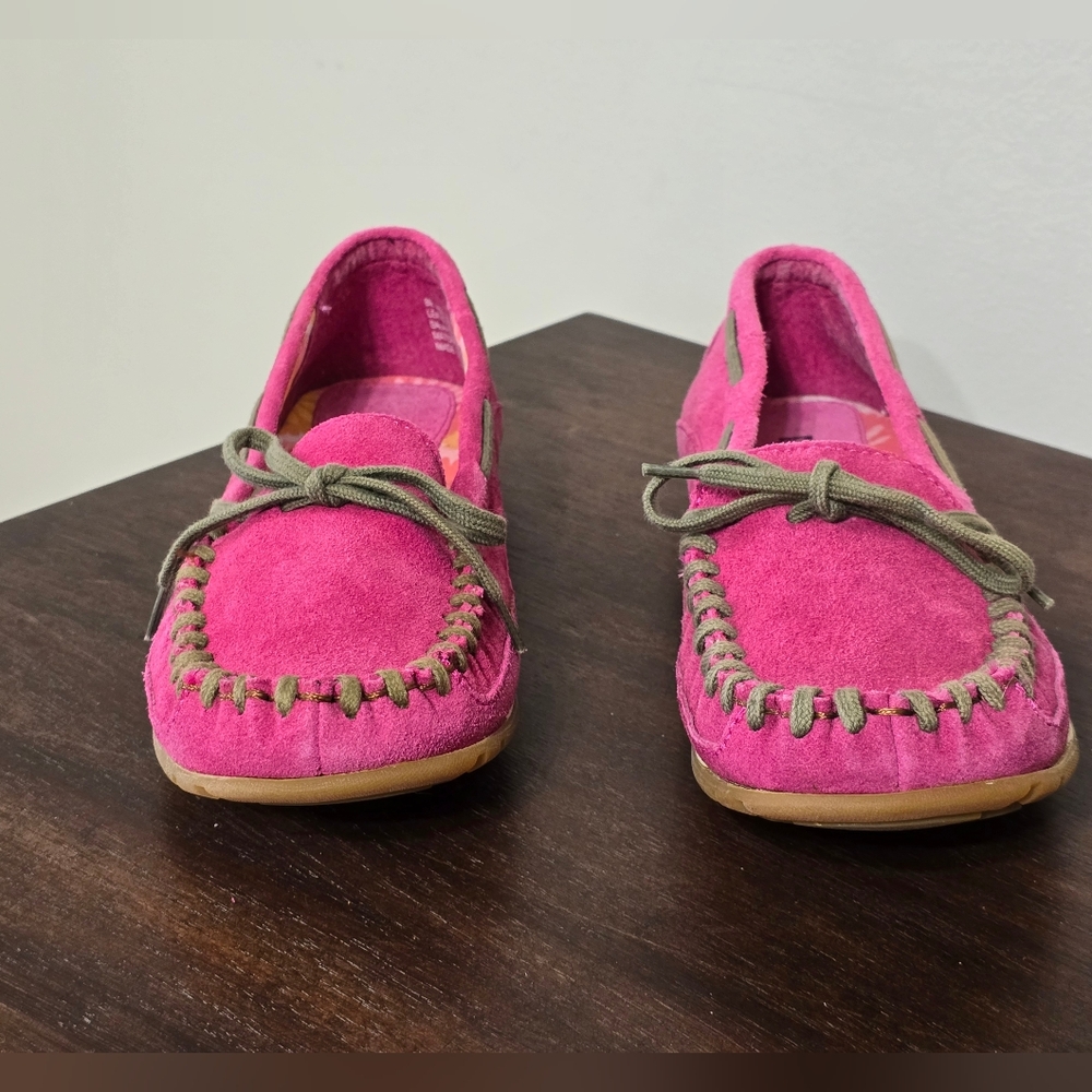 MIA Macey Suede Leather Slip-on Pink Mocassin Women's Size 8M - Picture 4 of 8